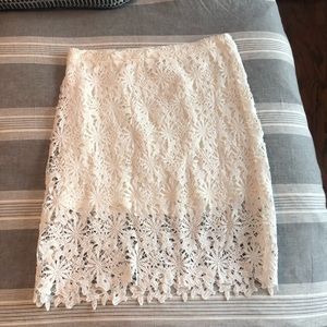 Stitch Fix White Lace Pencil Skirt